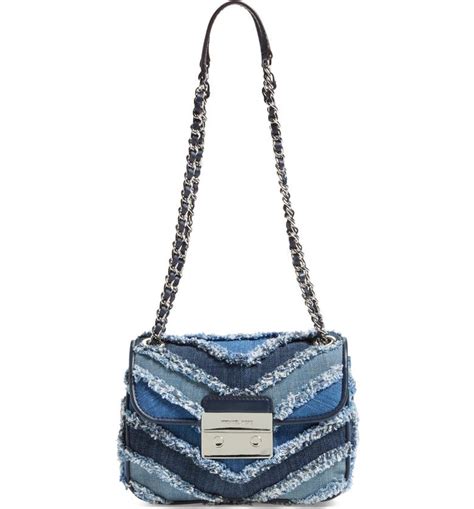 michael kors sloan tasche denim|MICHAEL Michael Kors Sloan Signature Denim Chain Small.